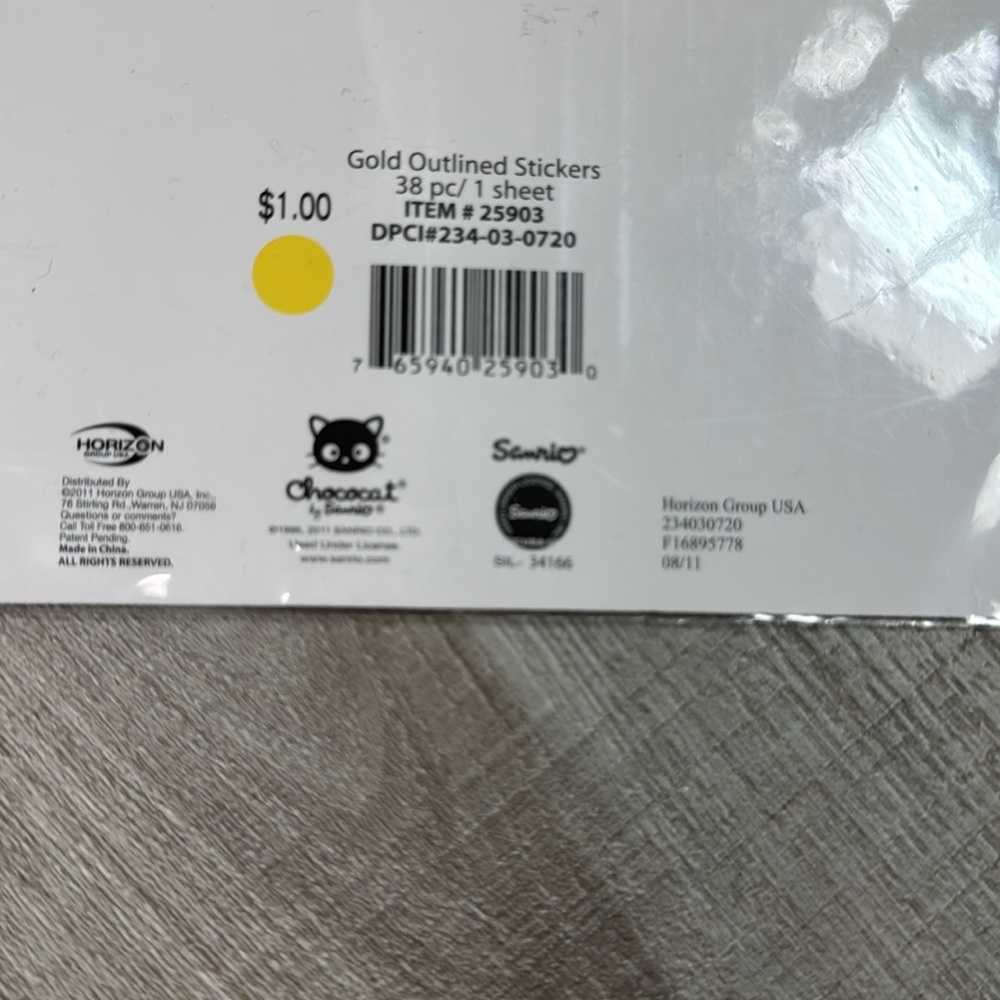 Rare Sanrio 2011 Chococat Gold outline Stickers 38 pieces 1 sheet Gold - Picture 7 of 7